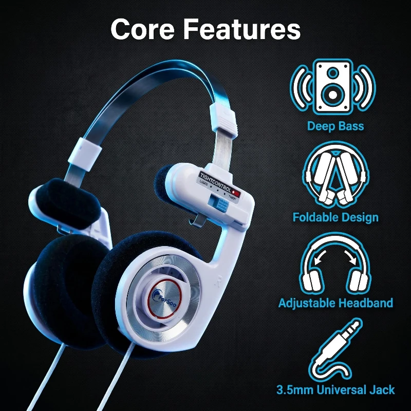 Farsoo PP wired foldable retro-style lightweight earphones versatile for fashion smartphones and computers 3.5mm plug headphone
