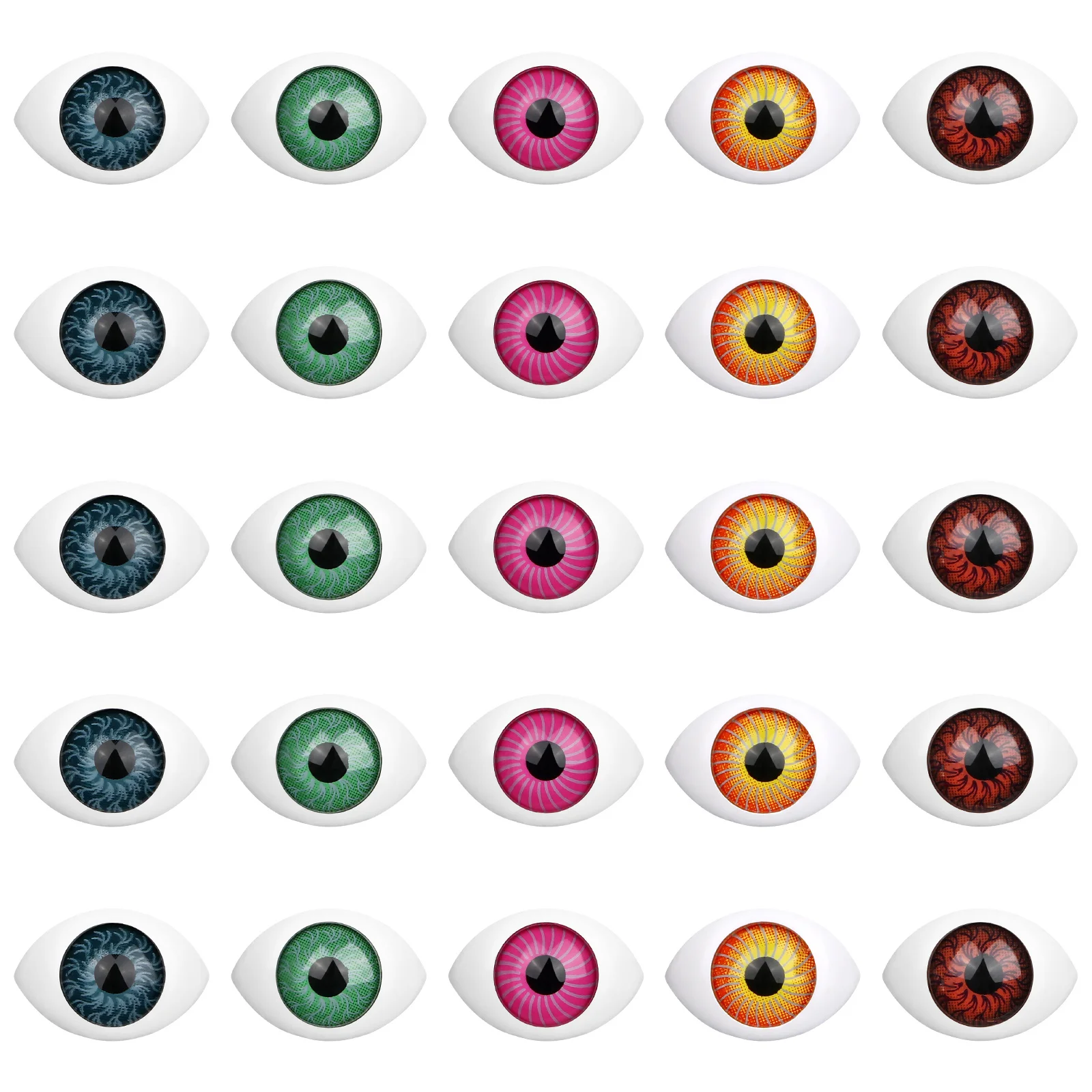 

100Pcs Plastic Eyeballs Oval Shape Simulation Realistic Halloween Eyes Props Craft Supplies Plastic Eyeballs Eyes
