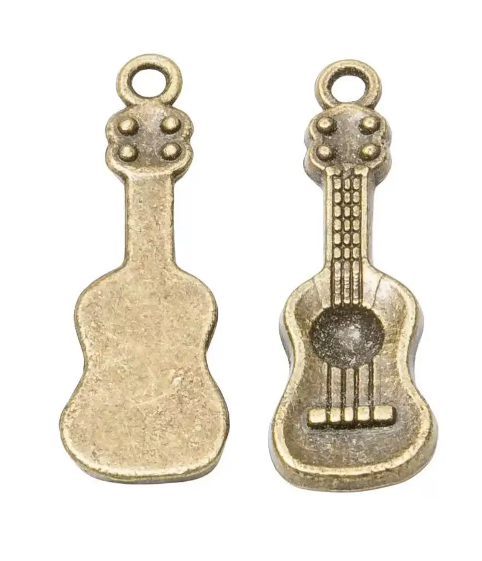 

15pcs 27*9*2mm Zinc alloy metal antiqued bronze color plated music instrument design charms T1578H