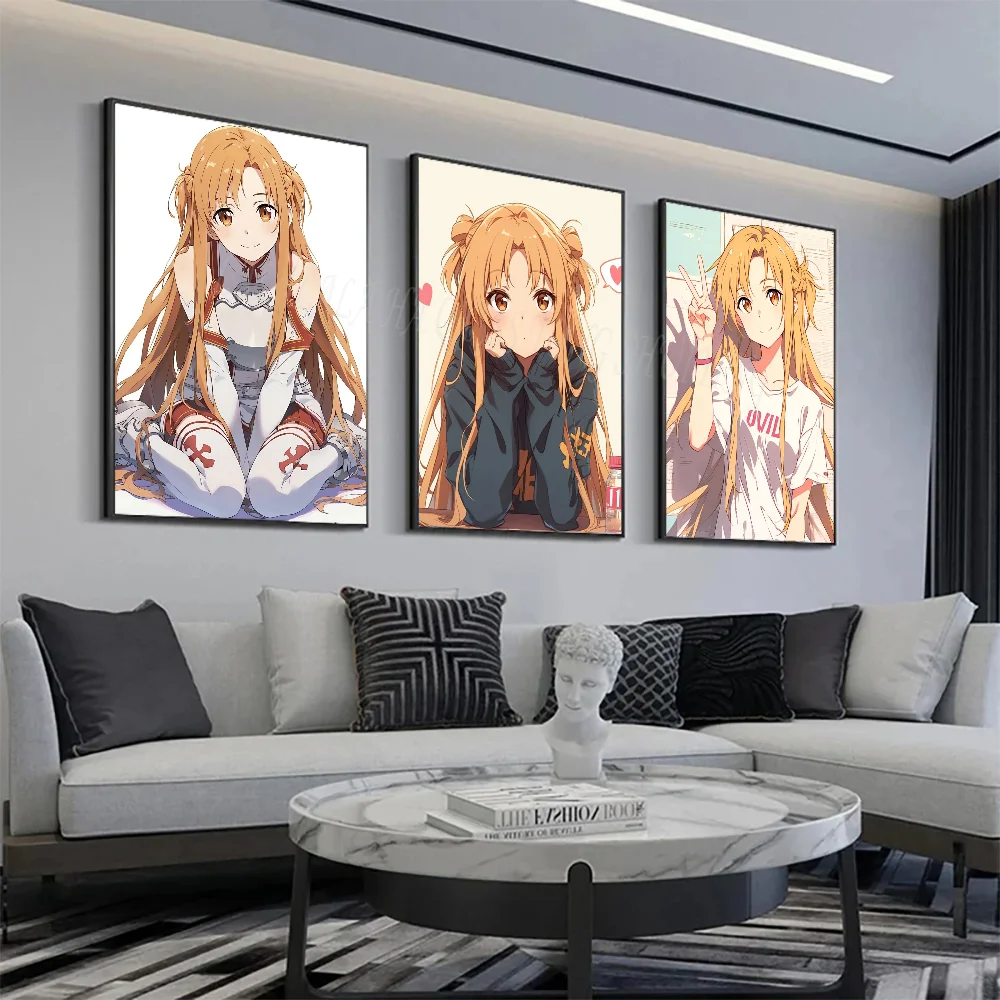 Yuuki Asuna Anime Sword Art Online Poster Wall Art Home Decor Room Decor Digital Painting Living Room Restaurant Kitchen Art