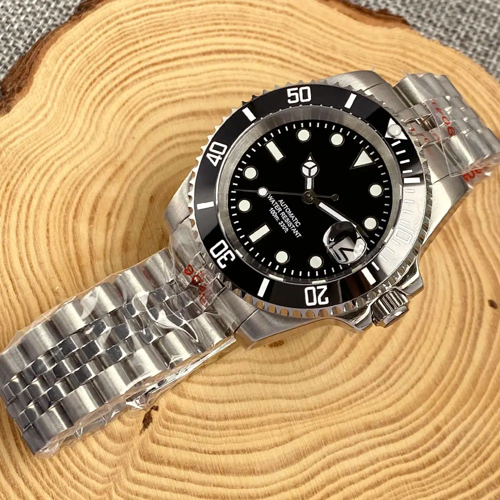 ميوتا 8215 PT5000 الفولاذ المقاوم للصدأ 40 مللي متر الغوص التلقائي ساعة رجالية الياقوت كريستال الدورية الحافة مضيئة ساعة اليد الميكانيكية #4