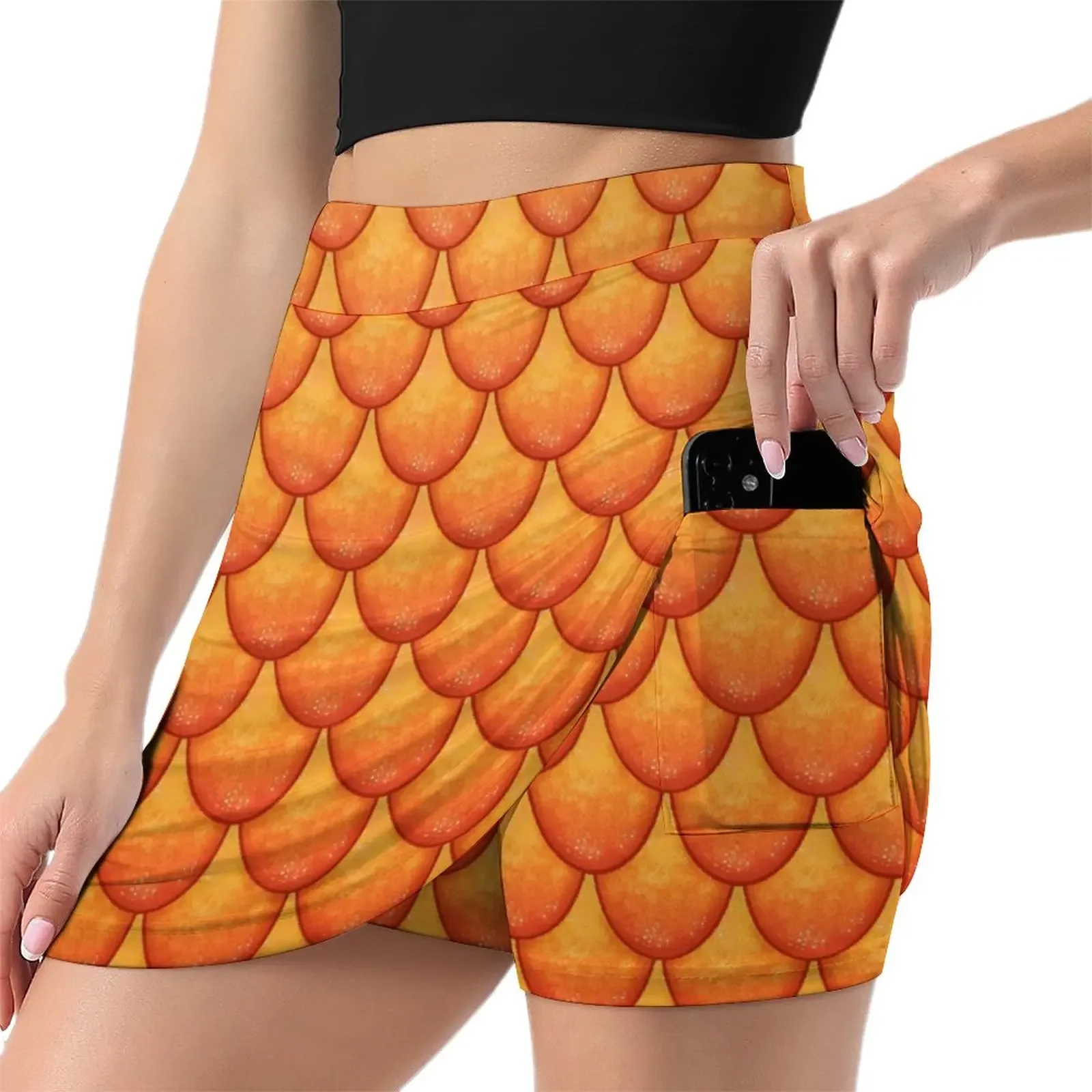 Fish Scales - Orange Version Mini Skirt Woman skirt skorts for women korean style sexy skirt