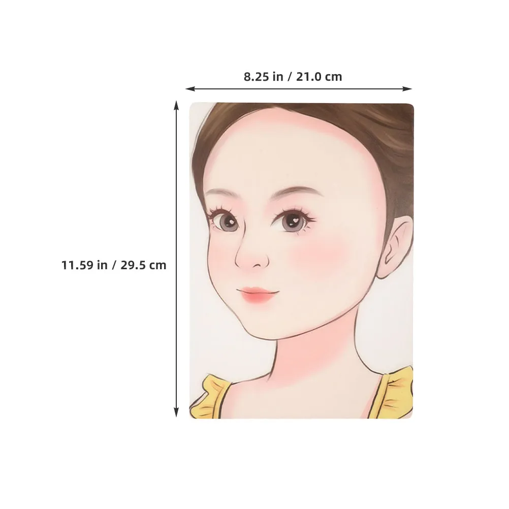 4Pcs Washable Face Painting Practice Board Realistic Face Template for Children Makeup Training and Artistic Drawing