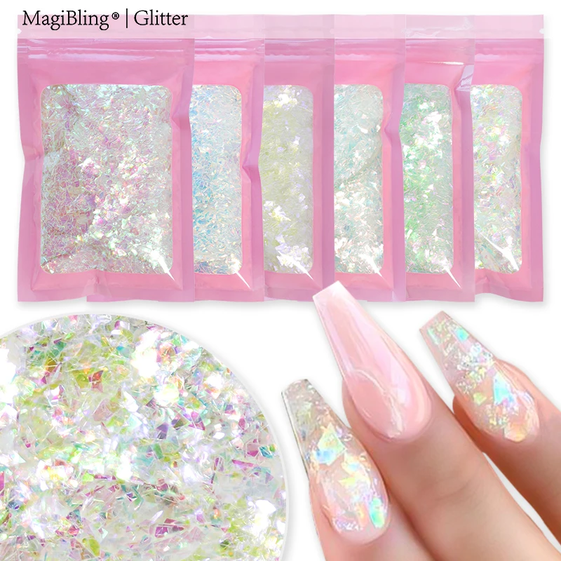 1 oz/bag Irregular AB Mermaid Glitter Nail Art Sequins DIY handcrafts Home Decors iridescent Flakes Pailliette For Nails Tools