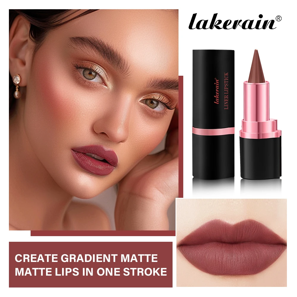2In1 Matte Liner Lipstick Pen Gradient Lip Liner Red Brown Lipsticks Pencil Lasting Waterproof Lip Stick Sexy Women Lip Cosmetic