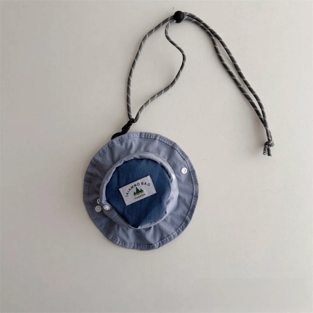 Tas Selempang Bentuk Topi Dapat Disesuaikan dengan Kancing Jepret Dompet Anak Ritsleting Halus Tas Bahu Pribadi Portabel untuk Anak