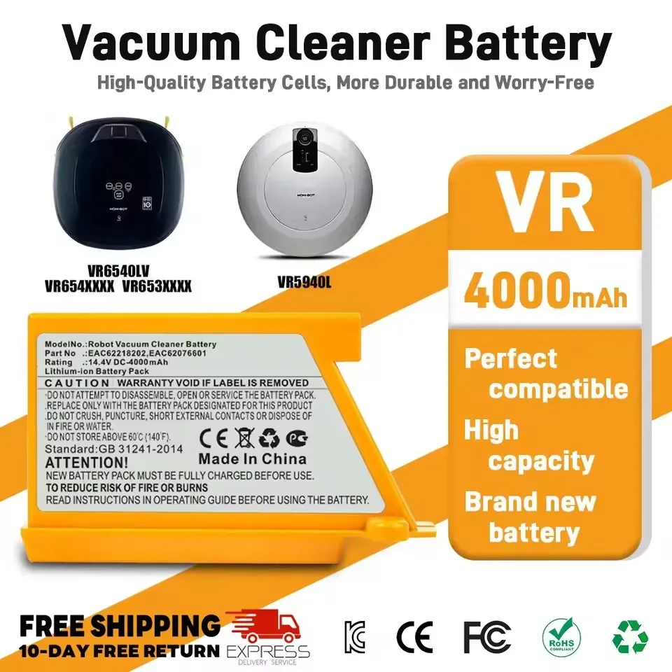 UPGRADE Robot Vacuum Cleaner Battery 2600mAh/3500mAh for LG EAC62218202 VR64703LVMB,VR7412RB,Cameron Sino Li-ion,Bateria,EXW