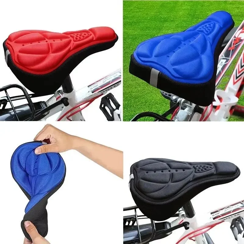 1/2/3/4Pcs Bicycle Saddle 3D Soft Bike Seat Cover Comfortable Foam Seat Cushion Cycling Saddle For Bicycle Bike Accessories