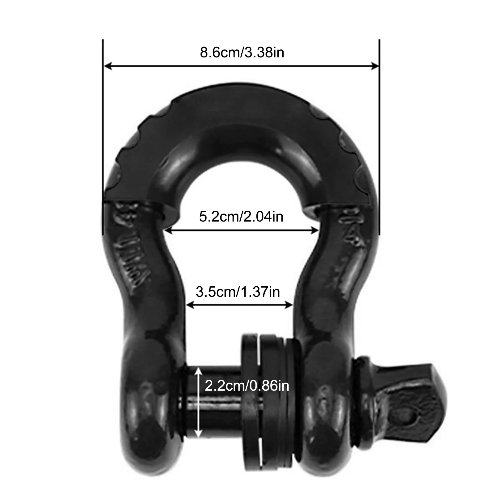 Grillete de recuperación todoterreno, grillete de anillo 3/4 D, correa de remolque de resistencia a la rotura de 41887 libras, arco grande