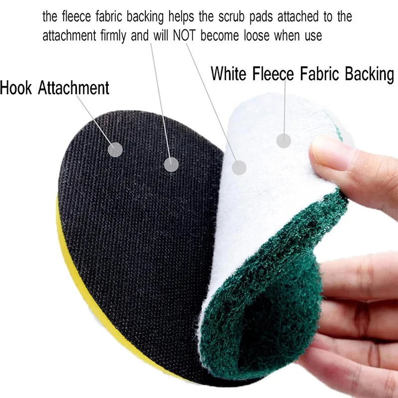 

8pcs 4/5inch Drill Power Brush Tile Scrubber Scouring Pads Cleaning Kit Polishing Pad Self-adhesive Disc Household Cleaning Tool