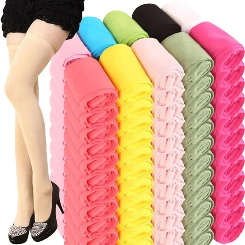 Bright Color Overknee Stockings Women Sexy Solid Color Knee Length Sock Lady Elastic Long Tube Socks Lightweight Acrylic Hosiery