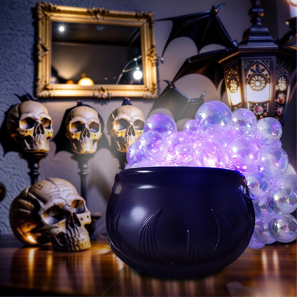 Multi-Purpose Halloween Party Decorations DIY Bubbling Cauldron Set Black Plastic Bowl Spooky Vintage Decor for Home Party Table