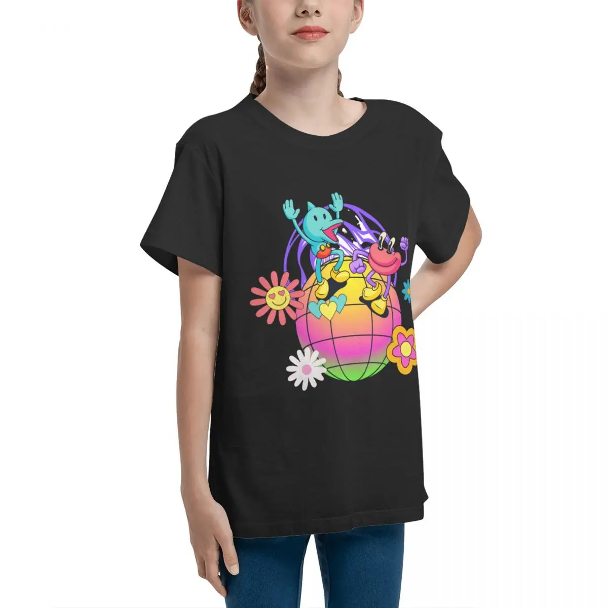 Colorful Planet To Pure Party Long Teeanger Basic Short Sleeve T-Shirt Harajuku Tees Creative Humor High grade