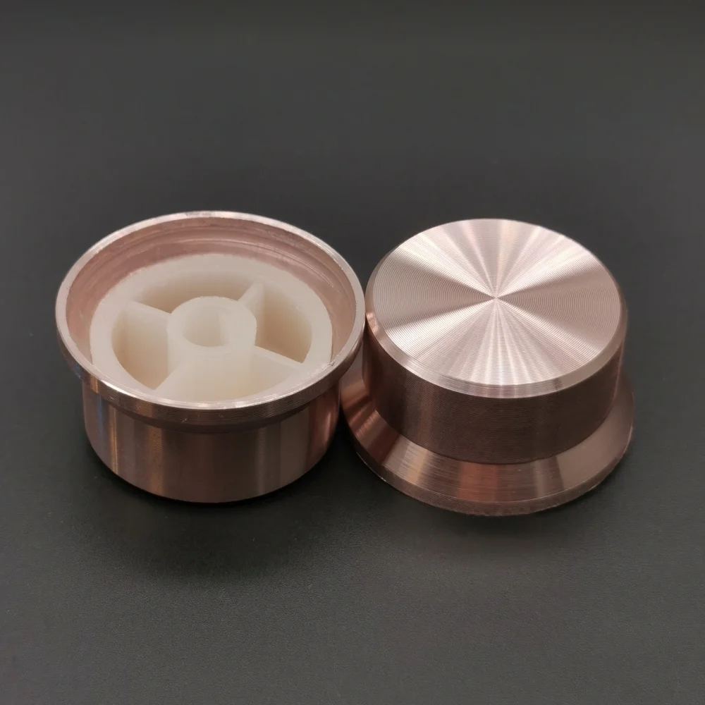 1PCS 30*15mm Aluminum Alloy Potentiometer Knob Cap Encoder Volume Control Audio Knob for 6mm Shaft Hole（D-Axis/Floral Axis） view 3