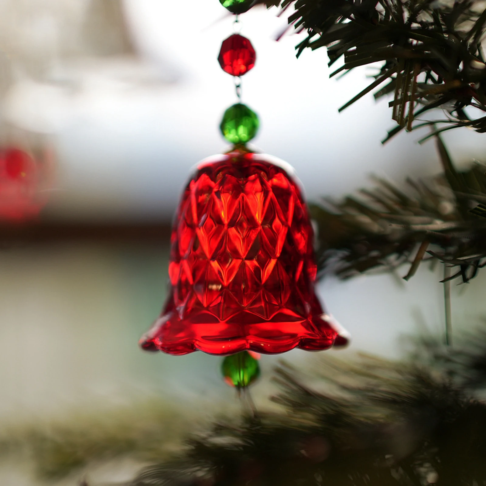 Decorazione dell\'albero di natale campana di vetro ornamento estetico, campanelli eolici ciondolo in vetro per camera da letto veranda per feste da