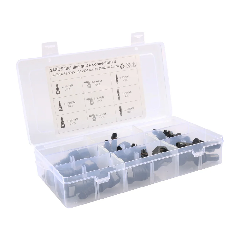 Fuel Connector Quick Connect Kit Black Fuel Line Connector Push-to-connect PA12 Nylon Material Leak-proof Seal