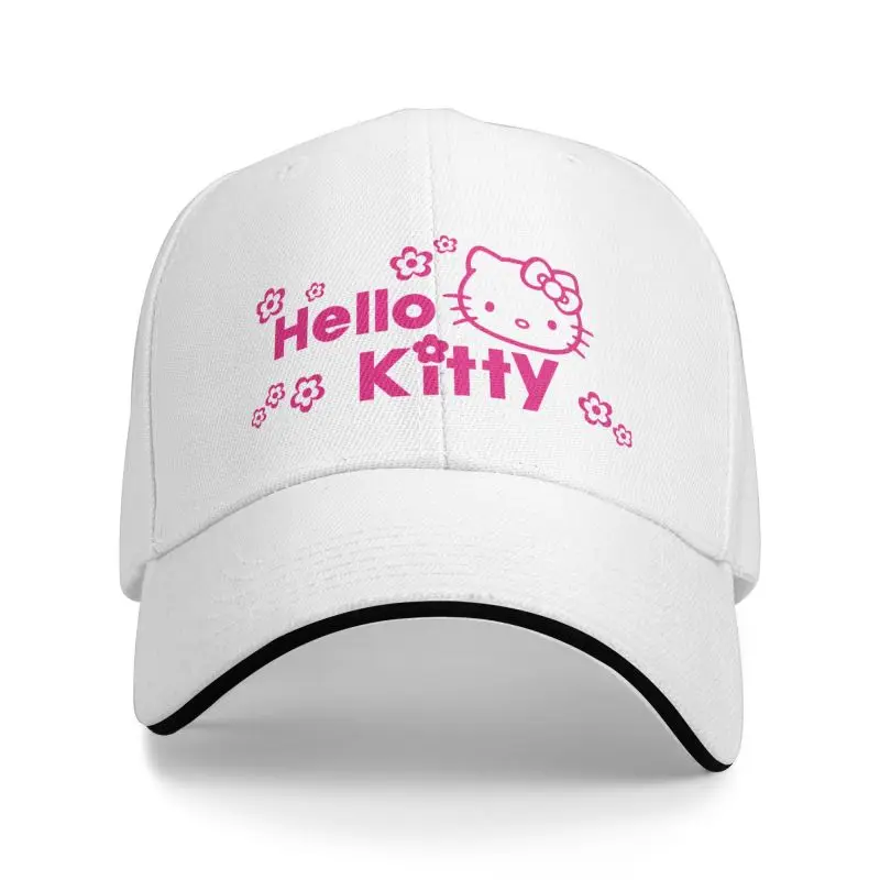 Custom Hello Kitty Drawing Coloring Baseball Cap Sun Protection Women Men's Adjustable Dad Hat