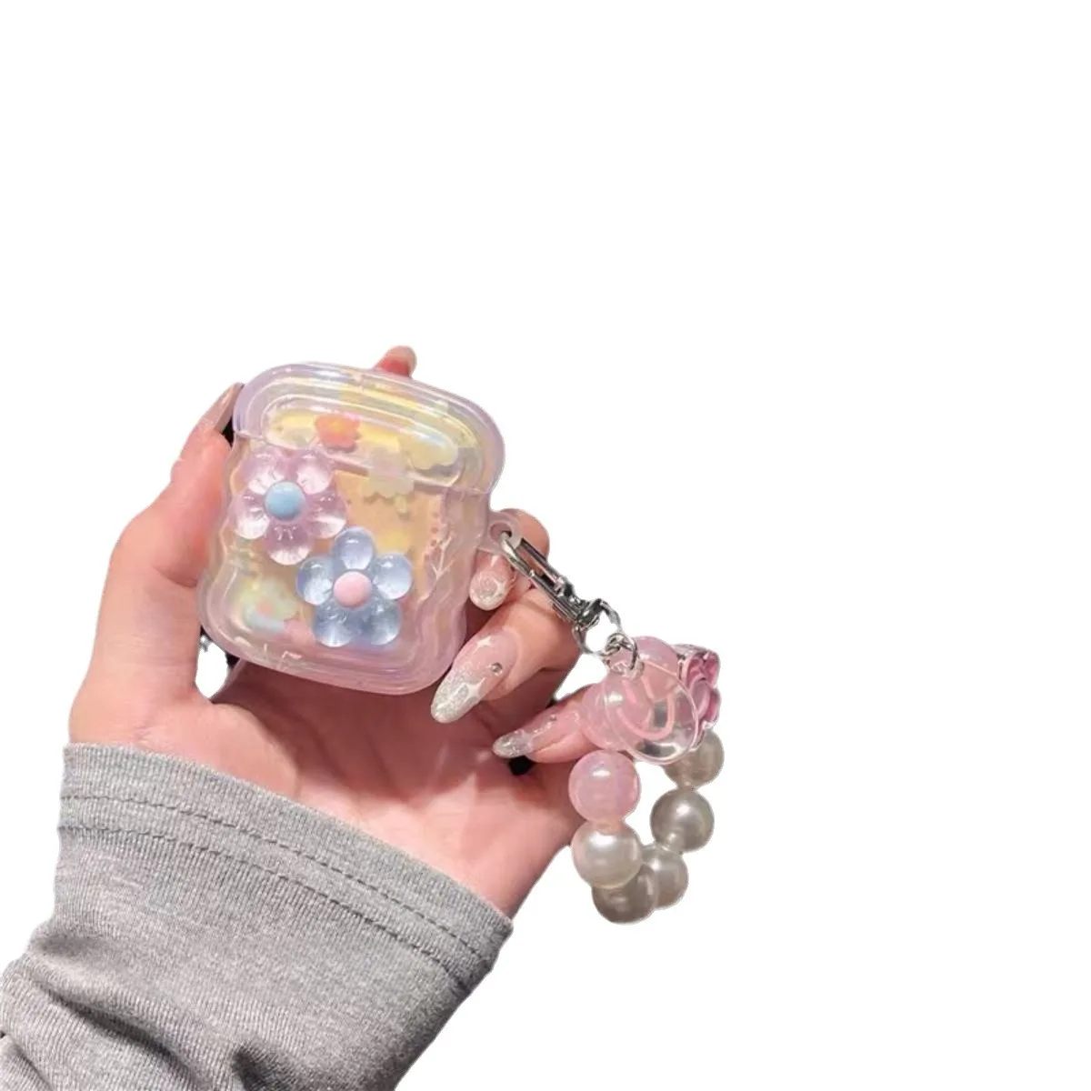 لؤلؤة زهرة سيليكون لينة للصدمات سوار الحب ins لطيف سماعة لاسلكية تعمل بالبلوتوث حقيبة سماعة الاذن ل أبل Airpods برو 2nd 3 2 1