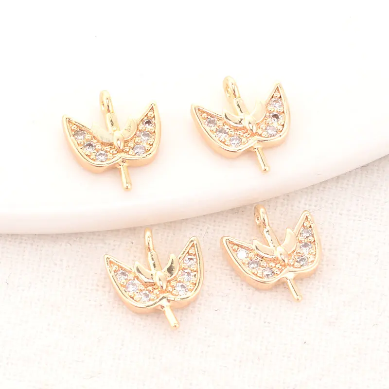 9*11MM 14K Gold Color Plated Brass Leaf Half Hole Pearl Beads Connect Charms Beads Caps accessori  jewelry accessories