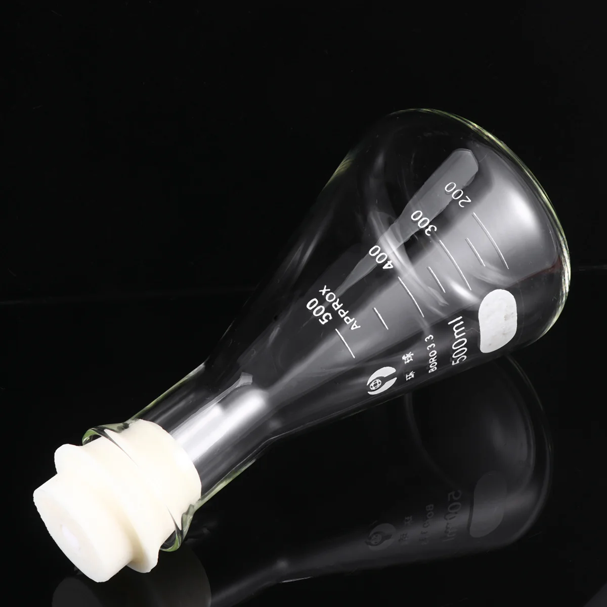 

1Pcs Glass Flask Conical Flask Cork Laboratory Chemistry Student Experiment Wide Mouth 500ml Clear Scale Smooth