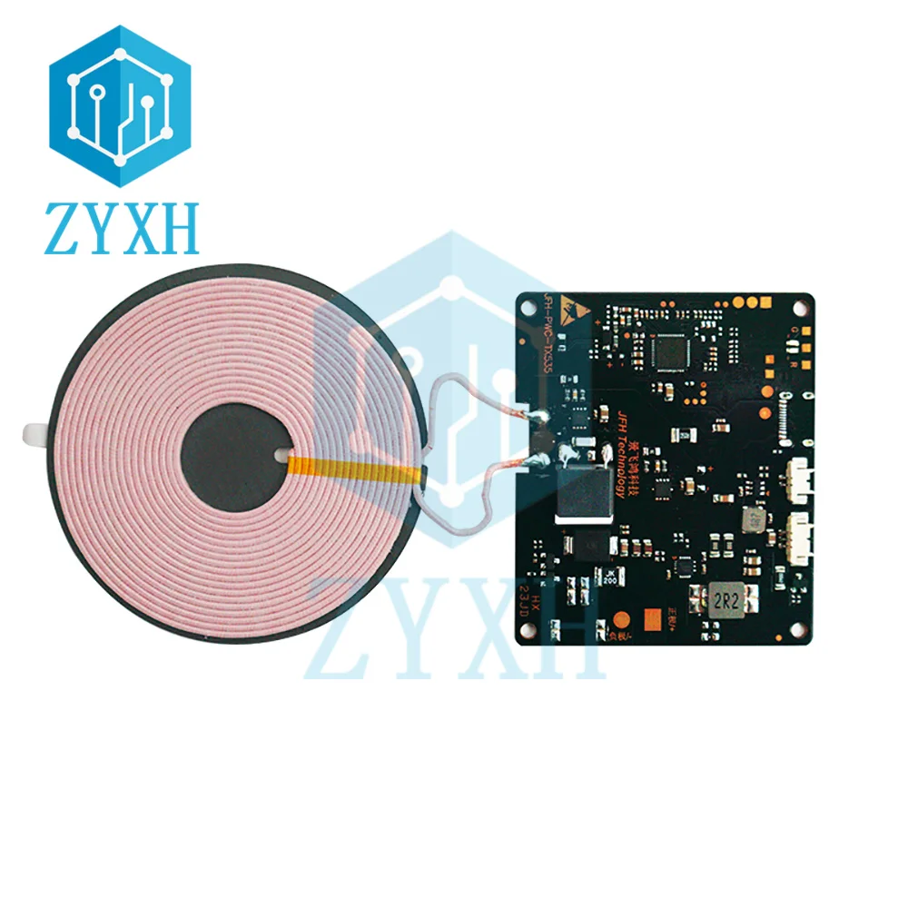 15W Wireless Charger Transmitter Module 12V 24V Car PCBA Circuit Board Coil Qi Standard Fast Charging Long Distance 14MM