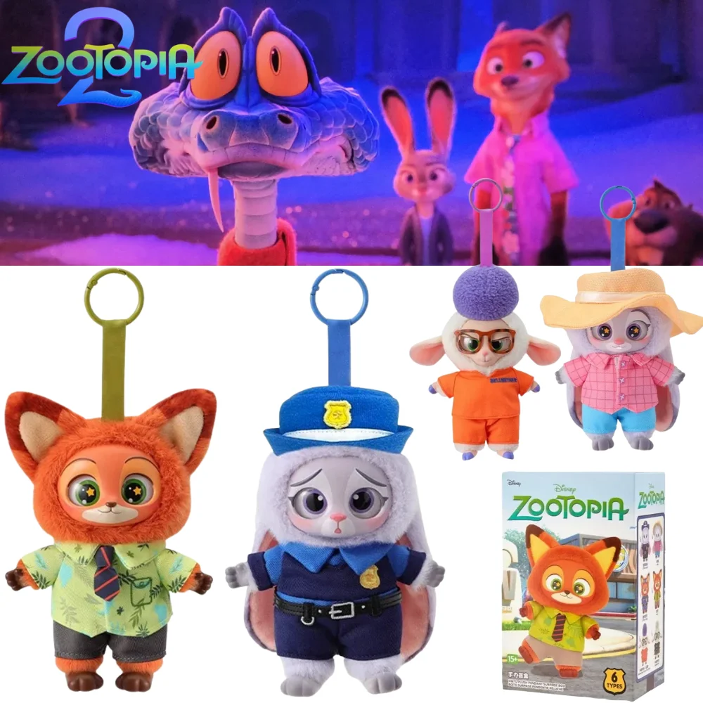 Zootopia – boîte aveugle en vinyle, personnage de dessin animé mignon, sac en peluche, pendentif, jouet poupée mystère, cadeau de noël tendance, nouvelle collection 2025