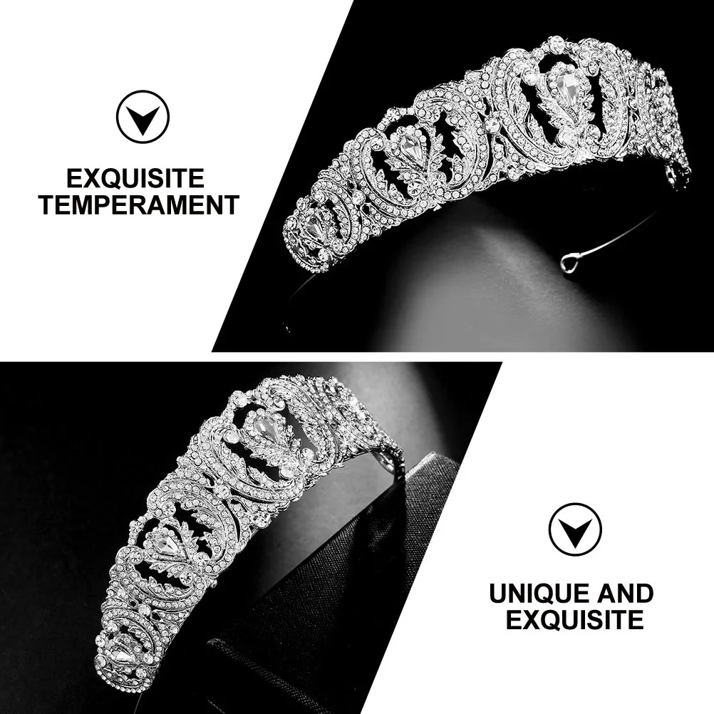 عقال للرأس على شكل تاج الزفاف الفاخرة كريستال حجر الراين إكسسوار الزفاف للعروس وصيفة الشرف حفلة موسيقية مهرجان تأثيري عطلة الذكرى #3