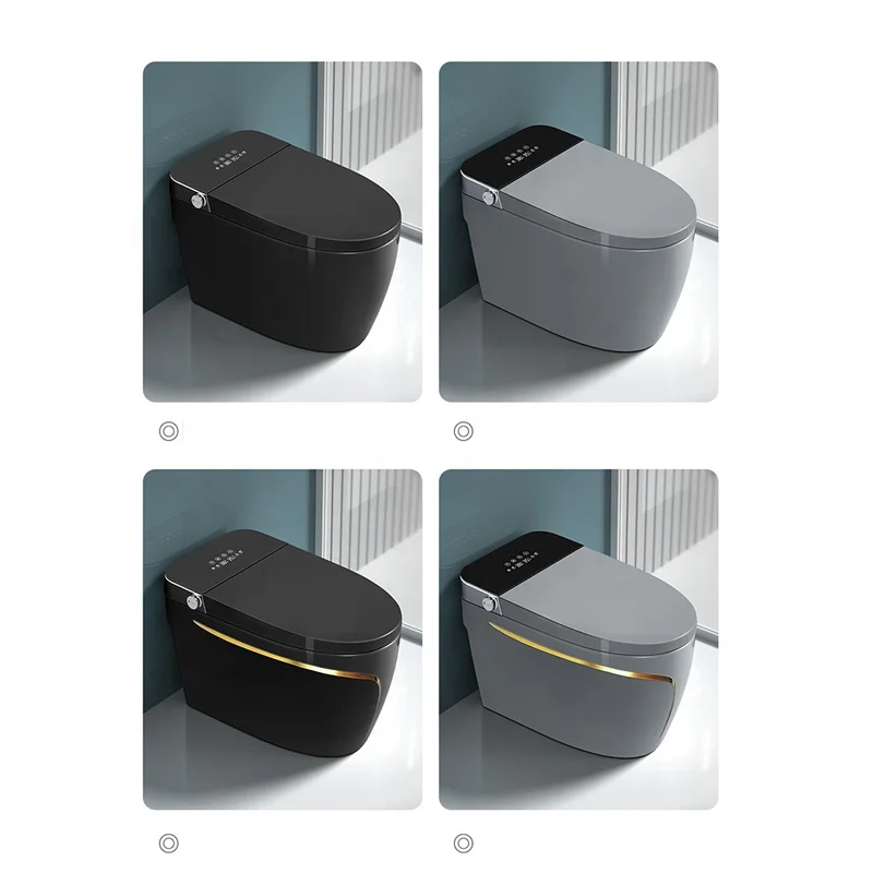 Bathroom New Design Warm Heating Ceramic Automatic WC Electronic Control Intelligent Toilet Black Smart Toilet