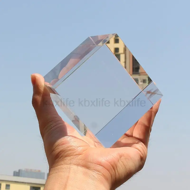 Cuboid Cristal Cubo Artificial Criativo Foto Prisma Transparente sem Cores e Arco-íris B50 80 mm