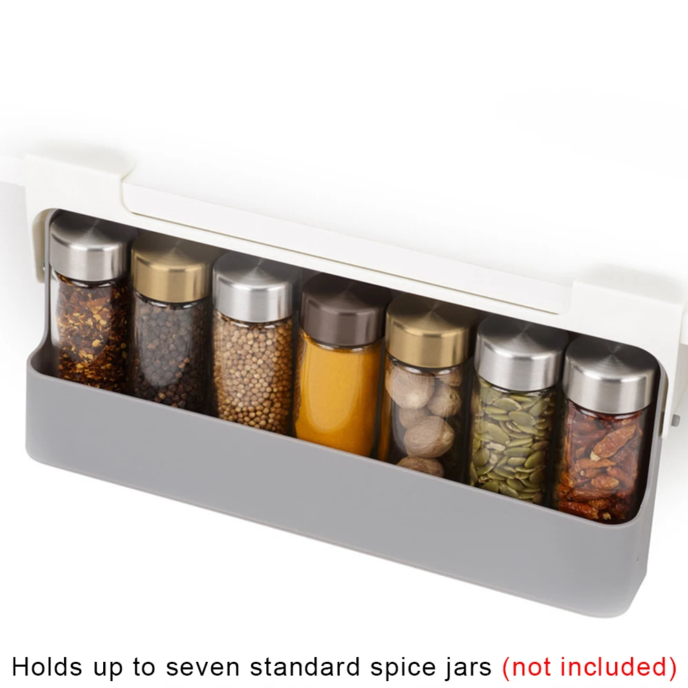 Self-adhesive Spice Organizer Spice Bottle Storage Rack Under-Shelf  Container Kitchen  ​Storage Organizer Wall-mounted