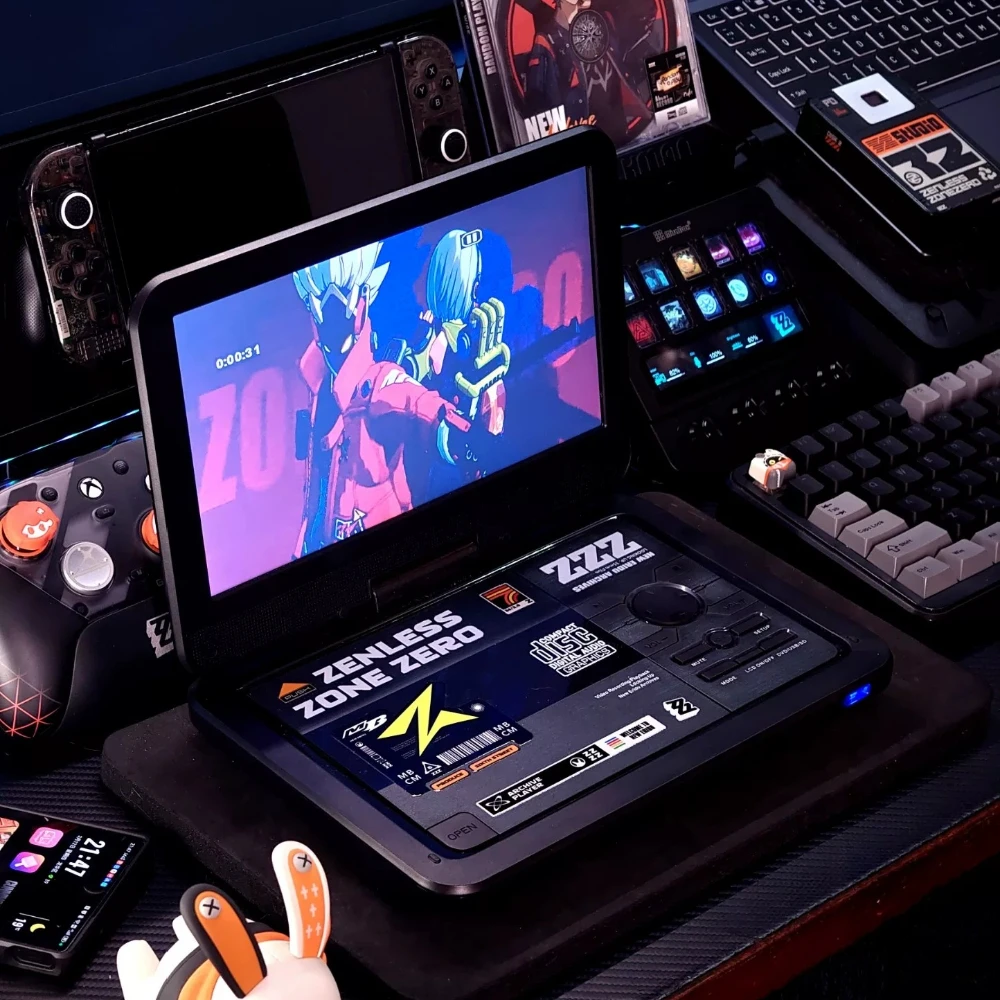 Zenless Zone Zero Themed DVD Player 10.5-inch Screen Unofficial Peripherals AV/IN Port: Audio Video Input Compatible DVD VCD CD