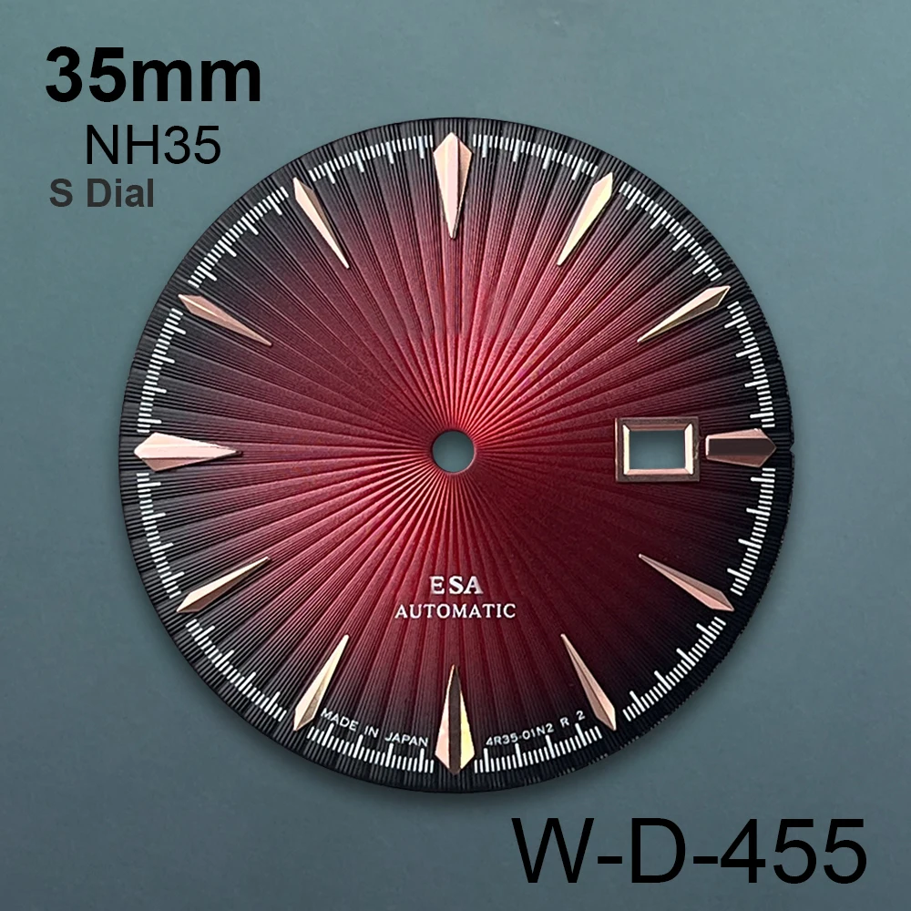 35mm S Logo Cocktail Dial Suitable For NH35 Japanese Movement Vertical Stripe High Quality Dial Watch Accessories