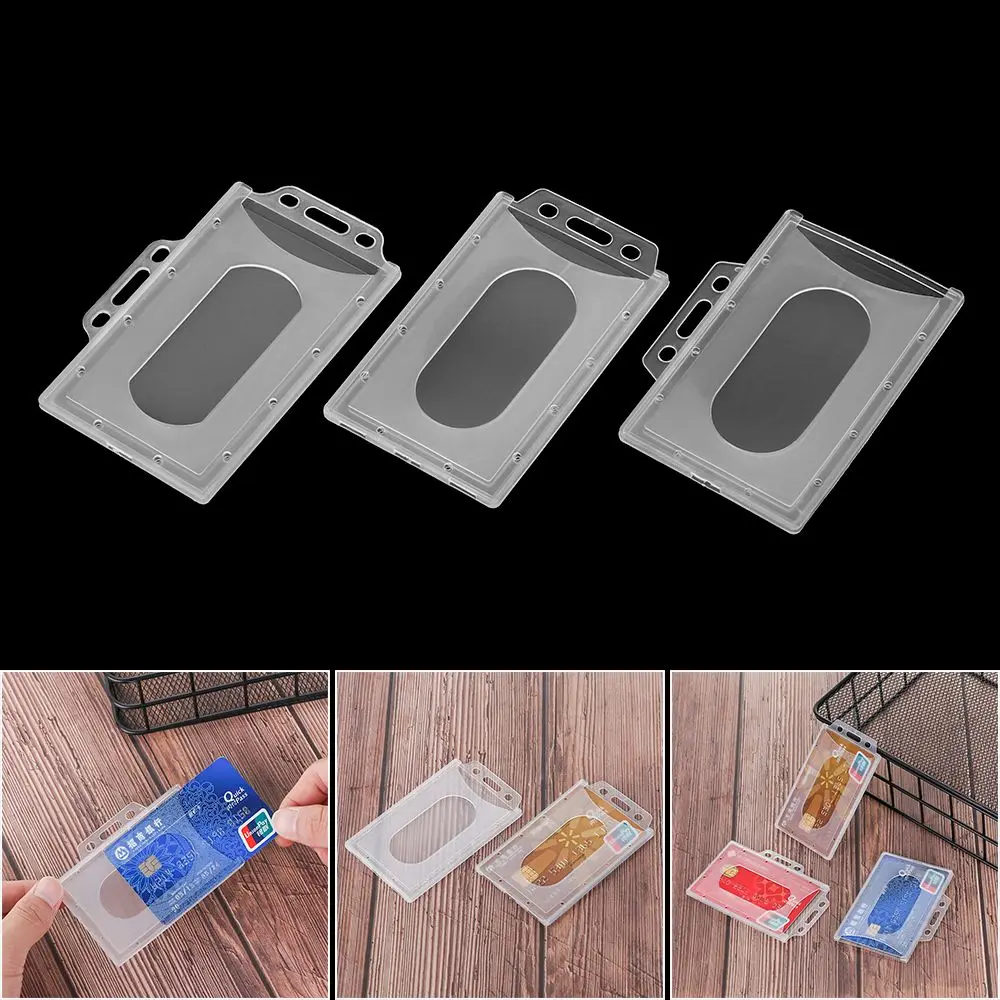 1/3pcs Hard Plastic Unisex Office School Badge Multi-use Protector Cover ID Card Pouch Work Card Holders Name Card Card Sleeve