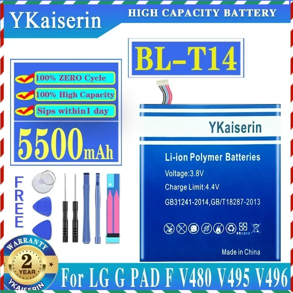 YKaiserin BL-T14 5500mAh Battery For LG G PAD F V480 V495 V496 V490 GPAD Li-ion Pad Batteries