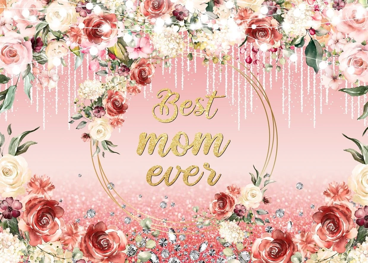 عيد الأم السعيد أمي الوردي بريق زهرة الماس الخلفيات الكمبيوتر طباعة لوازم الحفلات خلفيات استوديو التصوير الفوتوغرافي