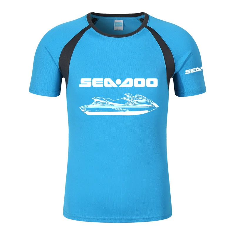 Sea Doo Seadoo Moto Men's New Printed Fashionable Summer T-shirt Cotton Raglan Short Sleeve Round Neck Streetwear Tops Clothing