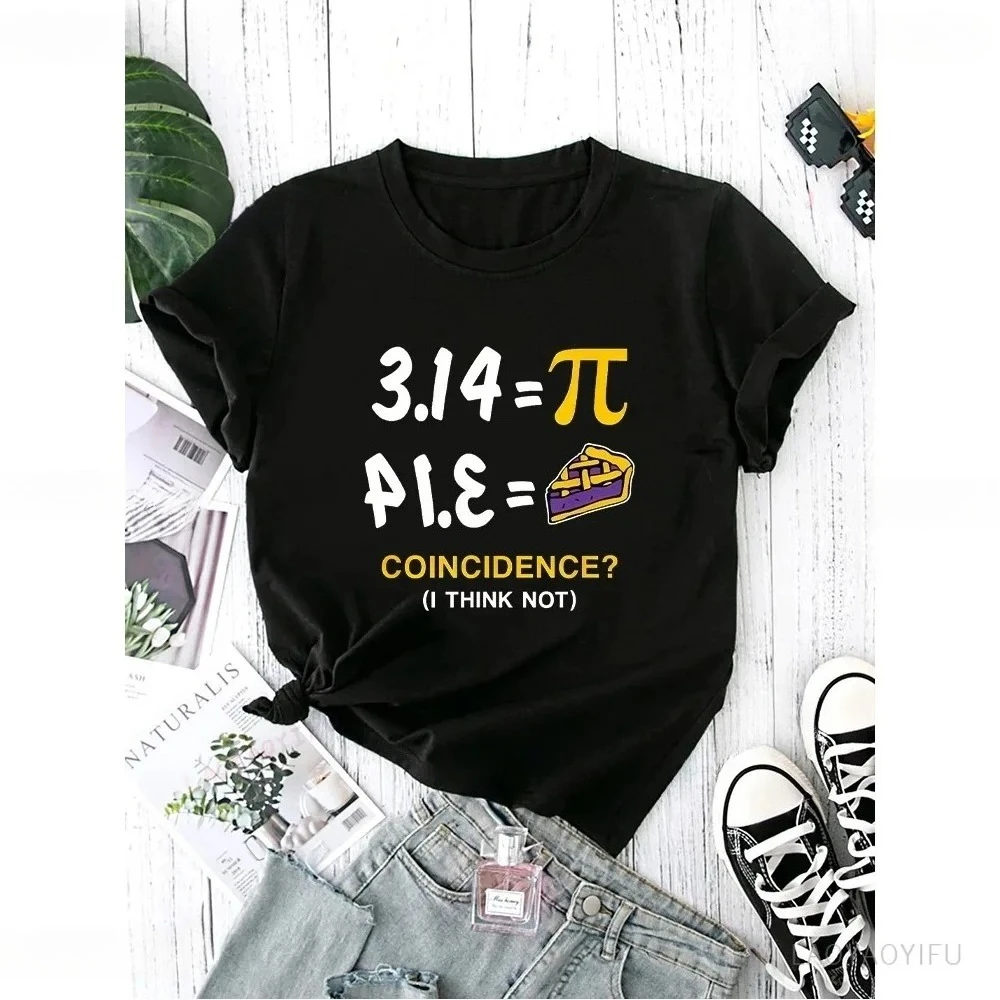 Camiseta divertida con diseño de fórmula matemática Pi, camiseta informal de manga corta a la moda para verano, ropa de Humor para mujer