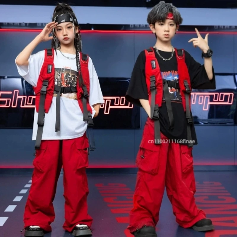 Costumi di danza di strada per bambini, gilet cool e belli per danza di strada hip-hop per ragazzi, costumi per spettacoli teatrali per ragazze