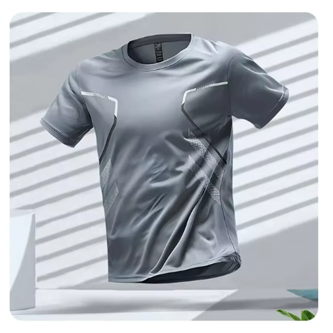 

Men's T-shirts Sport Running T-shirt Men Quick-drying Breathable Short Sleeve Round Neck Active Tee Outdoor Workout Men Clothing