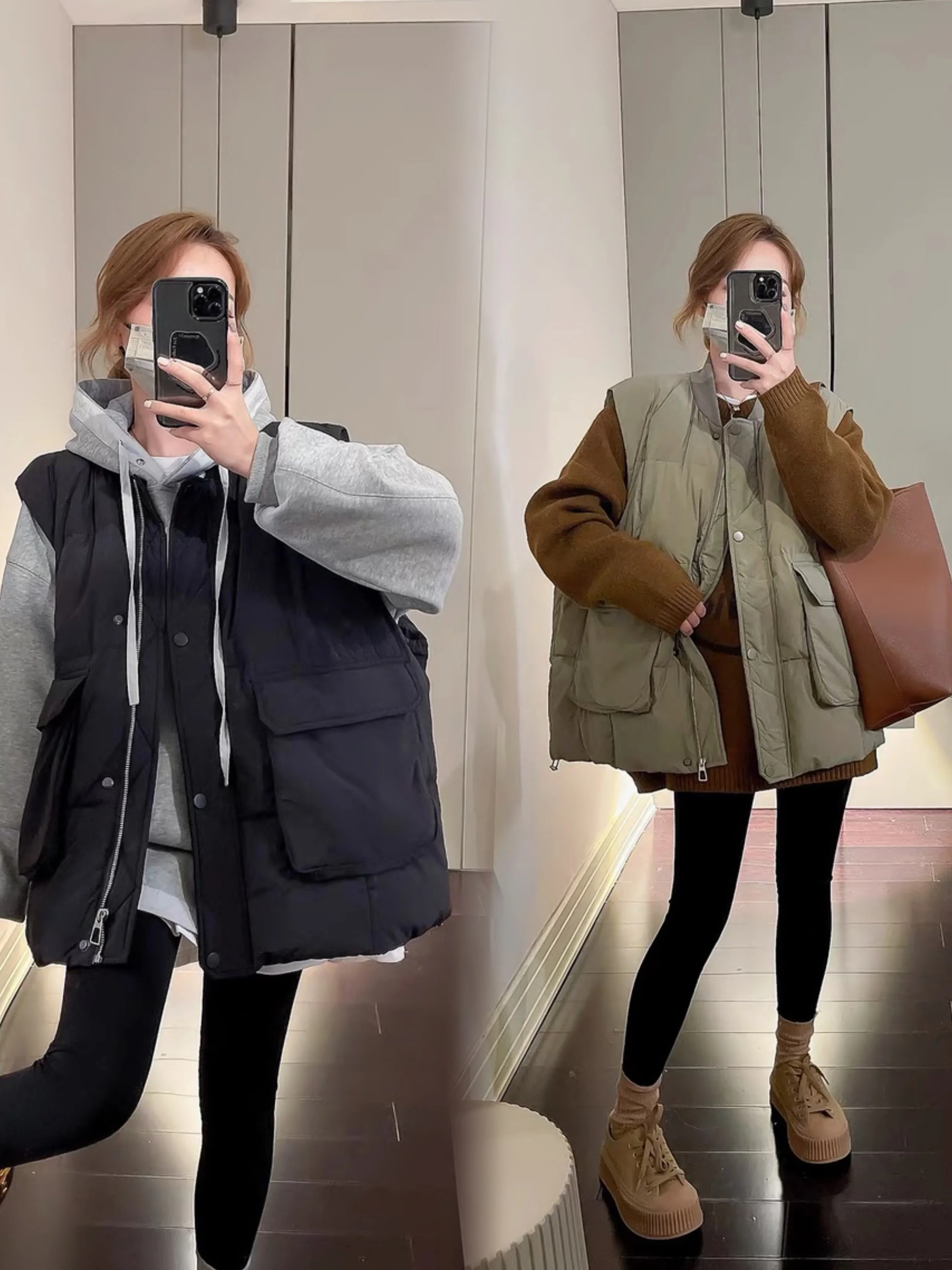 Winter Maternity Sleeveless Coats with Big Pockets Plus Size Pregnant Woman Vest Jackets Button Warm Padded Jacket Women Casual