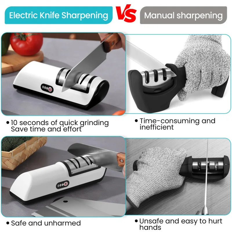 

Home Accessories Kitchens Electric Knife Sharpener Three Color Choices Sharpener for Knives Multifunctional Kitchen Accessory