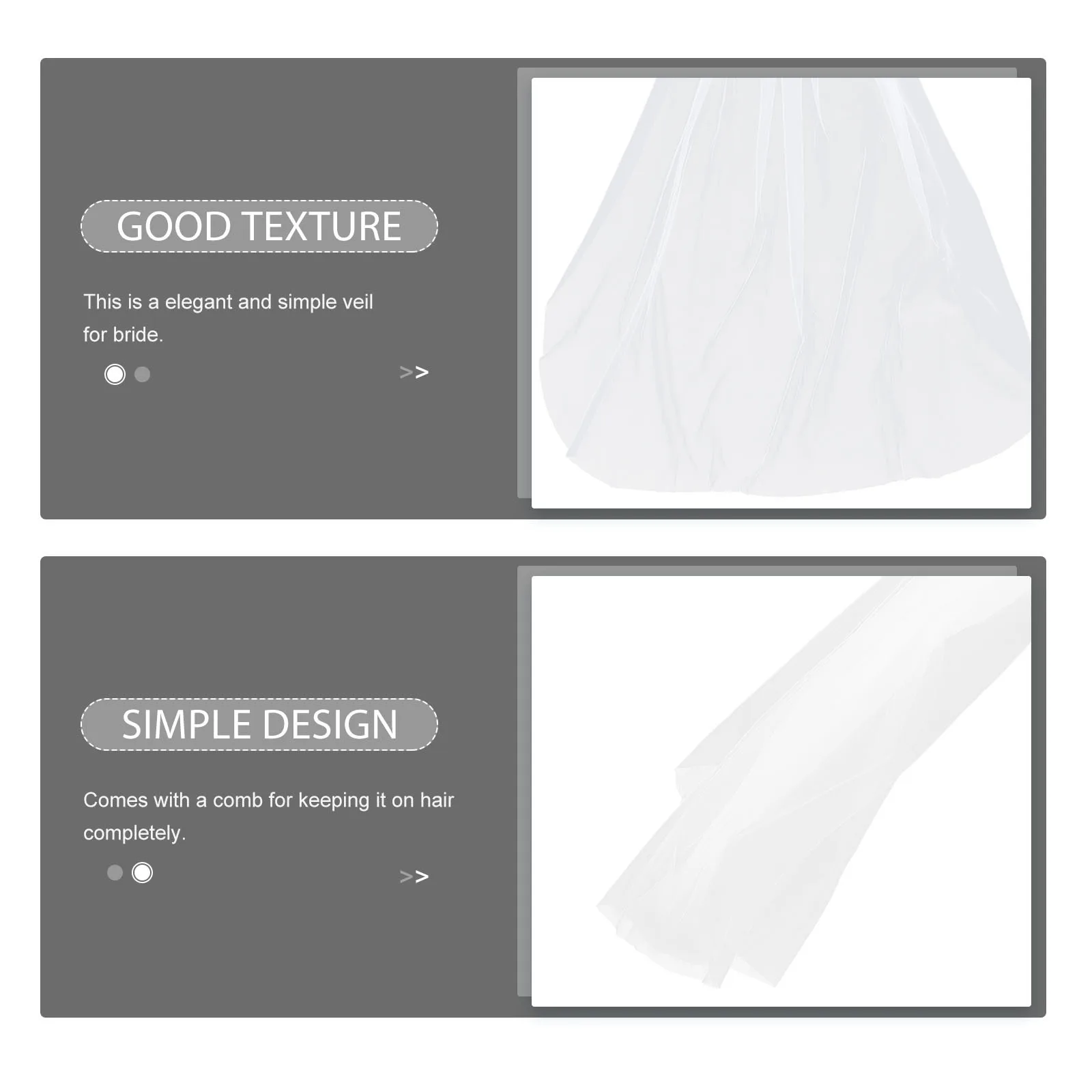 

Long Elegant Bridal Veil Accessories Pure White 2 Meters Flowy Smooth Easy Attach Metal Comb Complete Your Look