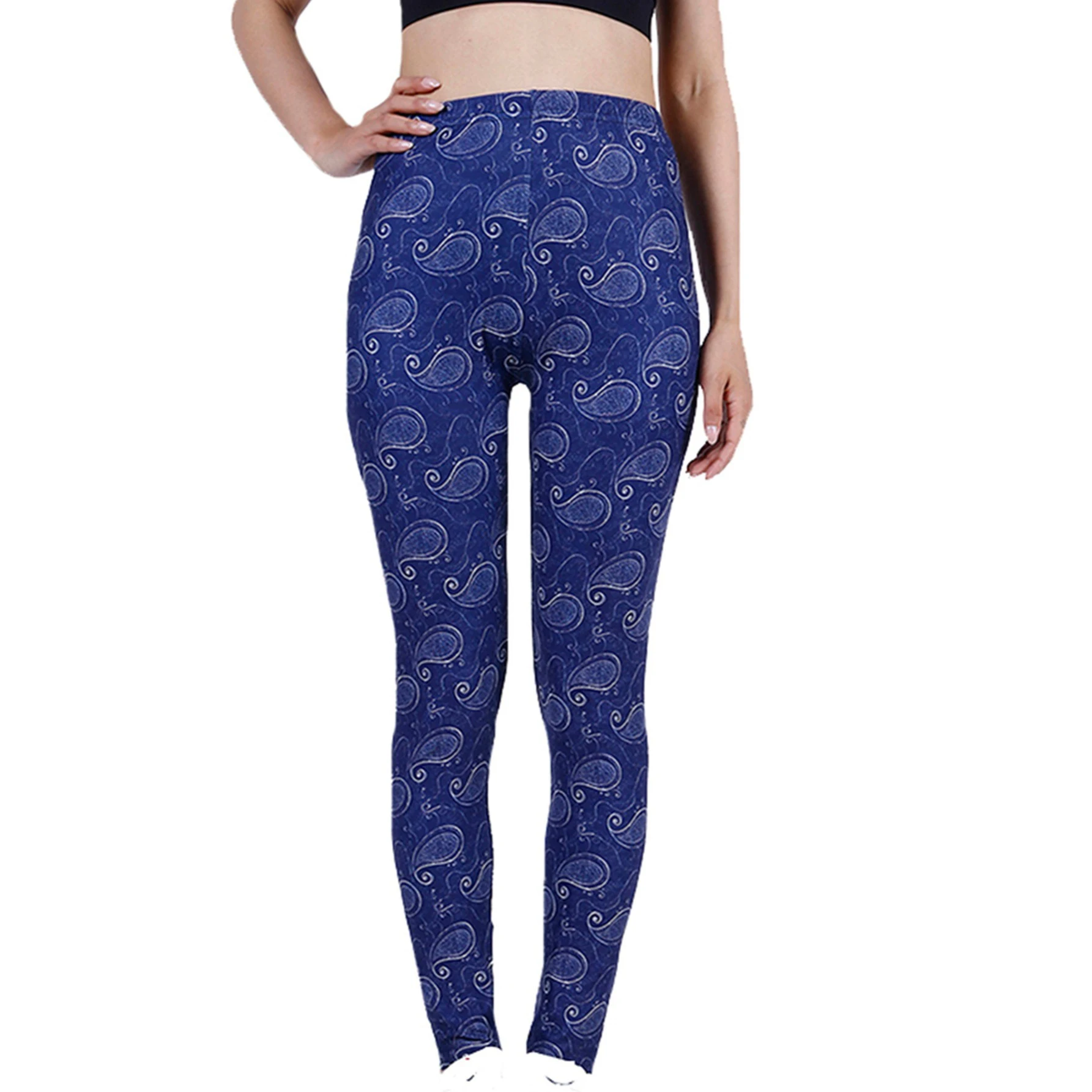 Leggings irregulares con estampado de plantas para mujer, mallas deportivas informales, pantalones de Yoga para entrenamiento físico, pantalones recortados de alta elasticidad
