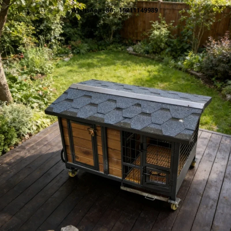 Modern Solid Wood Stainless Steel Collapsible Waterproof White Outdoor Pet House
