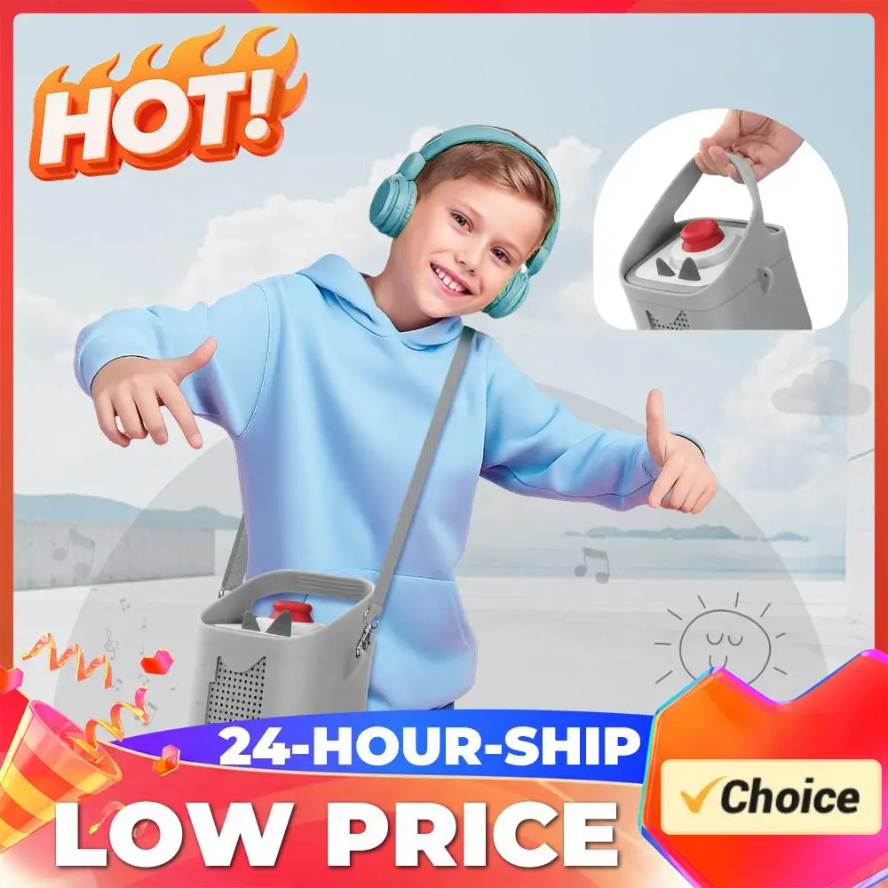 

Силиконовый защитный чехол с удобной ручкой для переноски, мягкий противоскользящий защитный чехол, совместимый с аудиоплеером Toniebox 1 и 2.