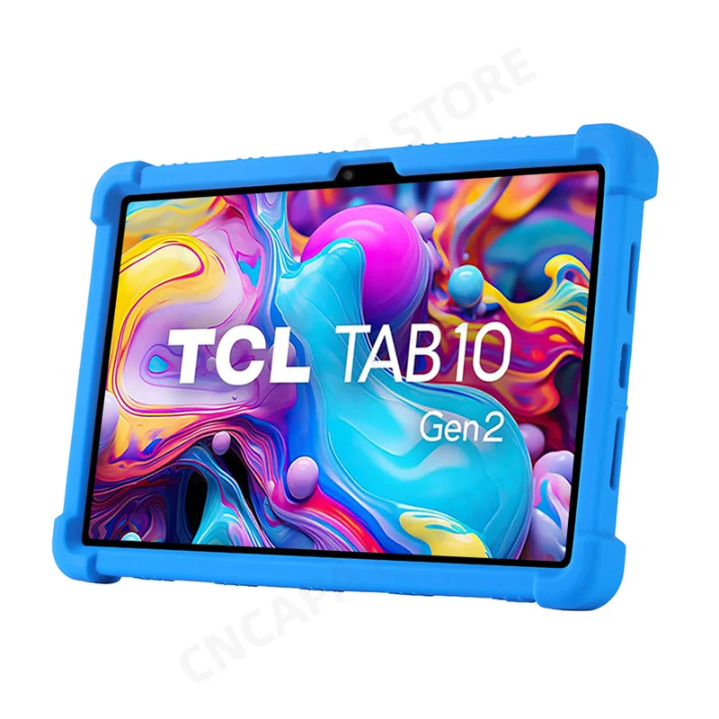 4 Thicken Cornors Silicone Cover with Kickstand For TCL Tab 10 Gen 2 Case 8496G 10.36\