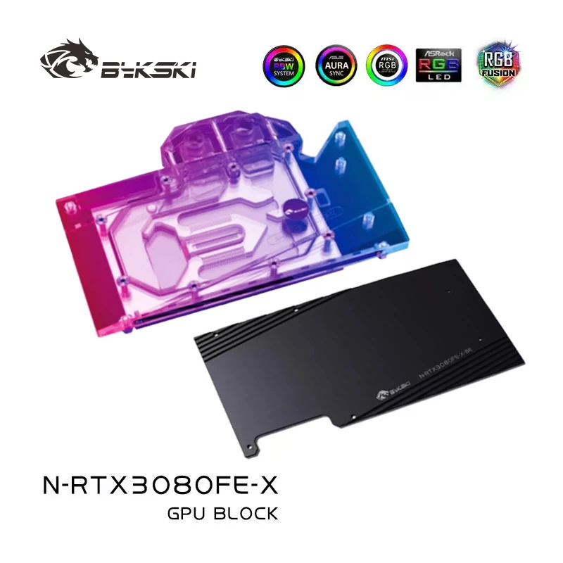 Bykski GPU Water Block for NVIDIA RTX3080 3080Ti FE Founder Edition Video Card /Copper Radiator /Prevent Corrosion N-RTX3080FE-X