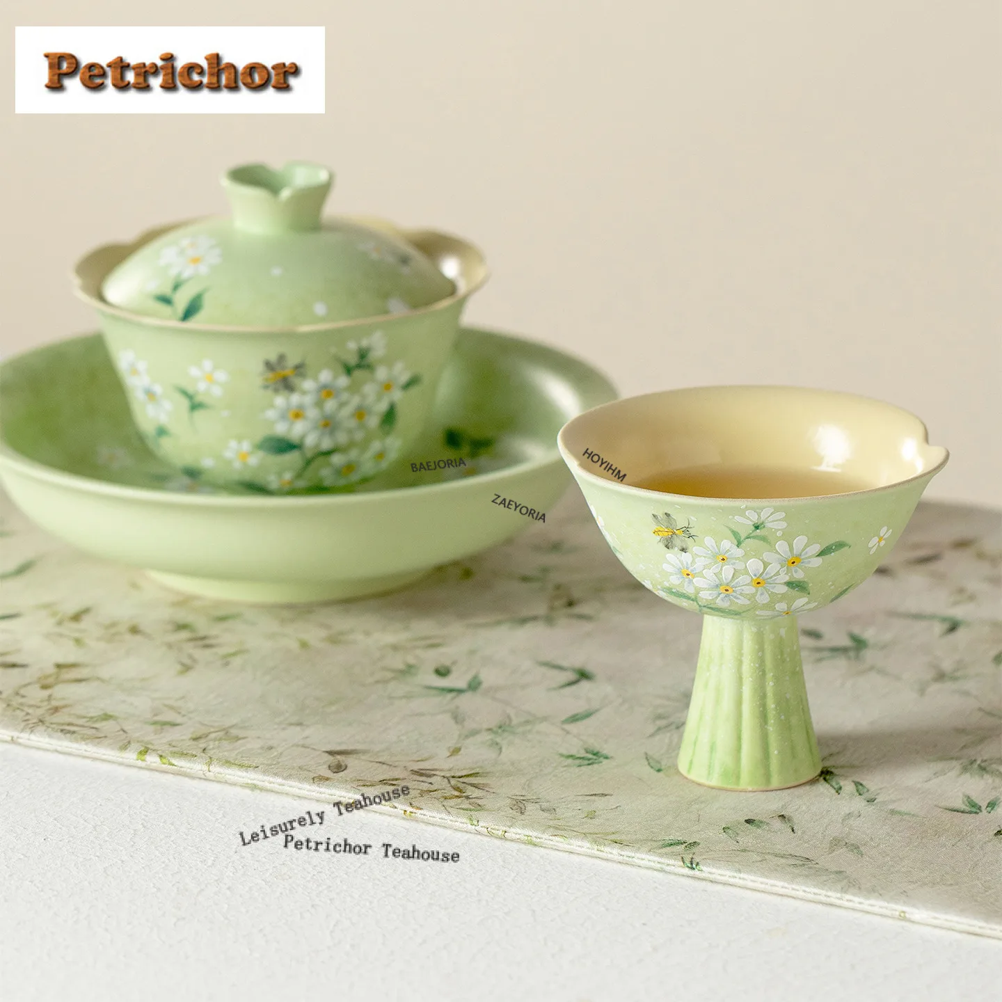 50ml Hand-painted Daisy Teacup Elegant Tea Bowl Set Of Cups Tea-tasting Smelling Cup Jianzhan Master Cups Household For Tea