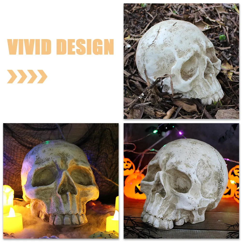 

Big Skull Decorations Simulation Poster Human Bones Resin Realistic Models Halloween