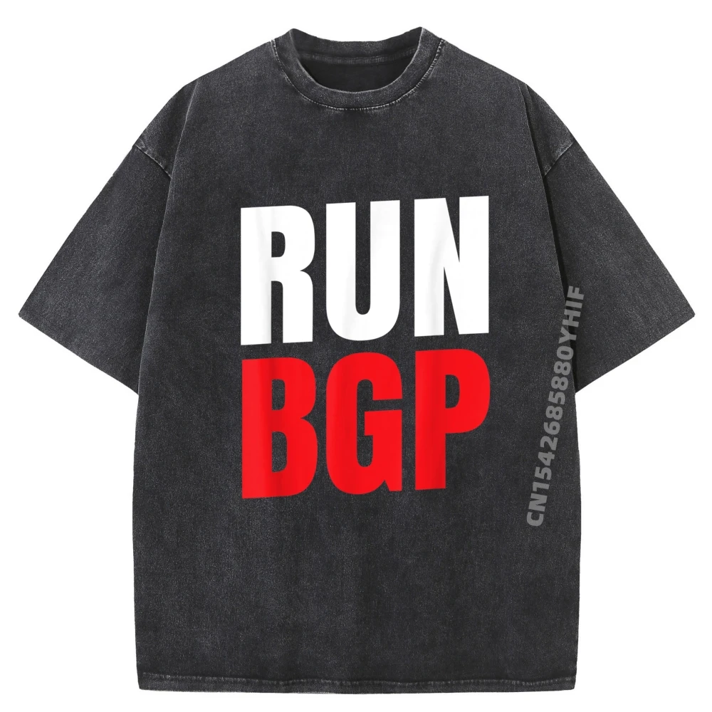 

Run Bgp For Networking Computer Fan Men Clothing Funny Shirt Mens High Quality Cotton Washed Clothes Printed On